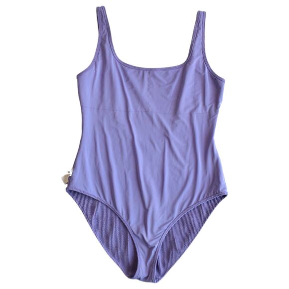 Purple Ribbed Women's Swimsuit - Picture 9 of 9